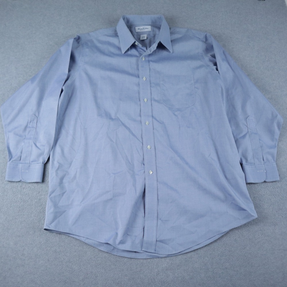 Brooks Brothers Shirt Mens‎ 17-33 Brooksease Non Iron Button Up Blue Long Sleeve